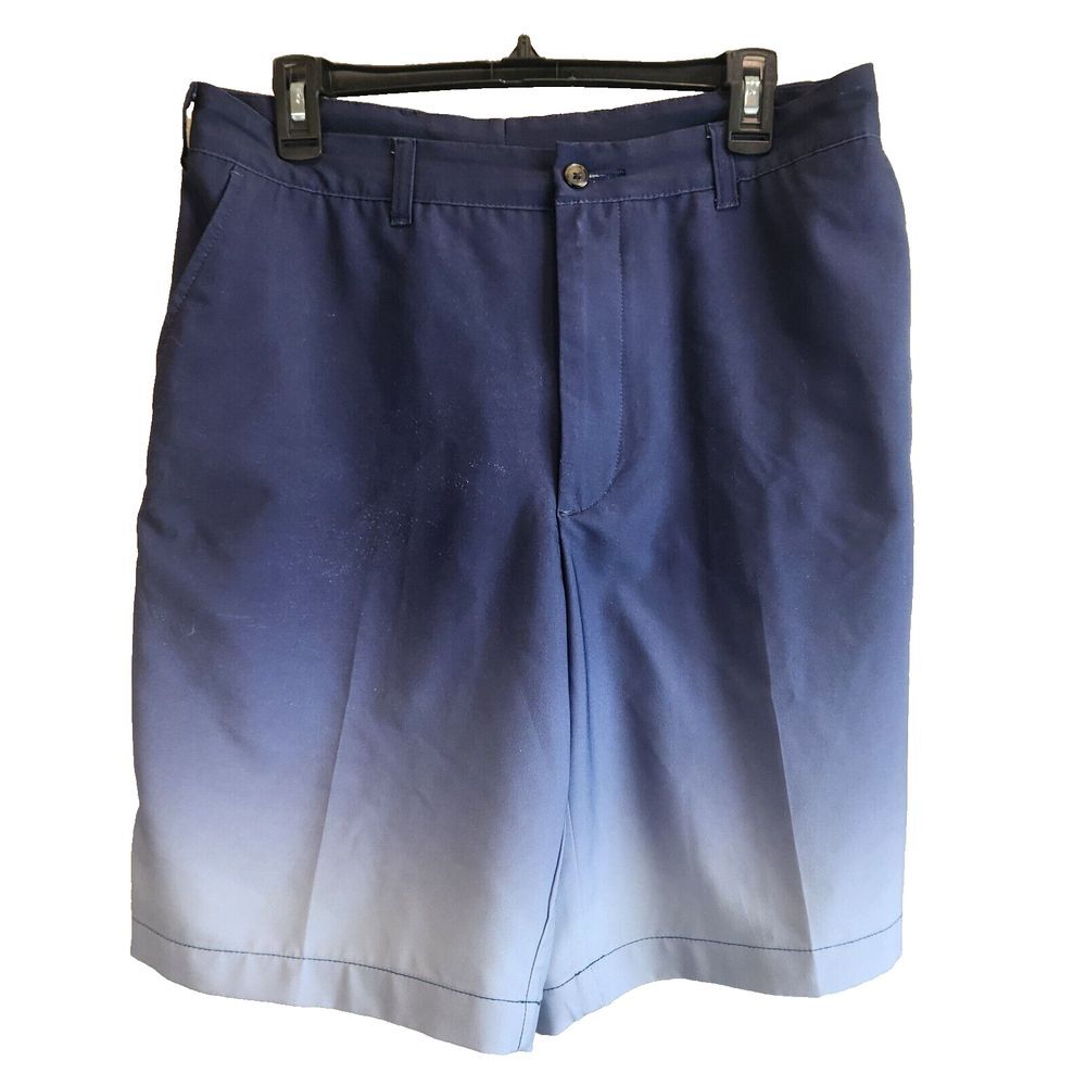 Pebble Beach Shorts Mens Size 32 Dry-Luxe Performance Golf Blue‎ Stretch
